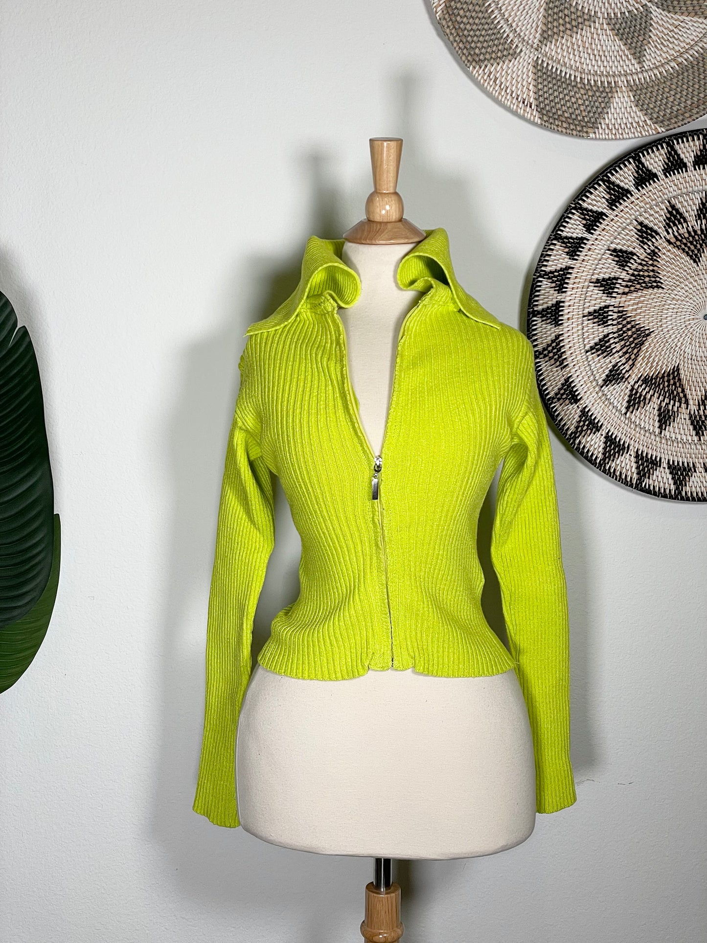 Oversized Collar Neon Top