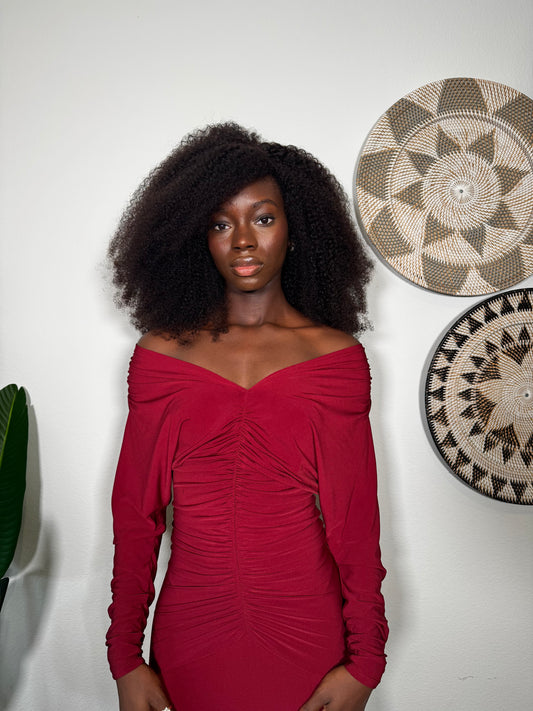 Marilyn Ruched Off Shoulder Dress