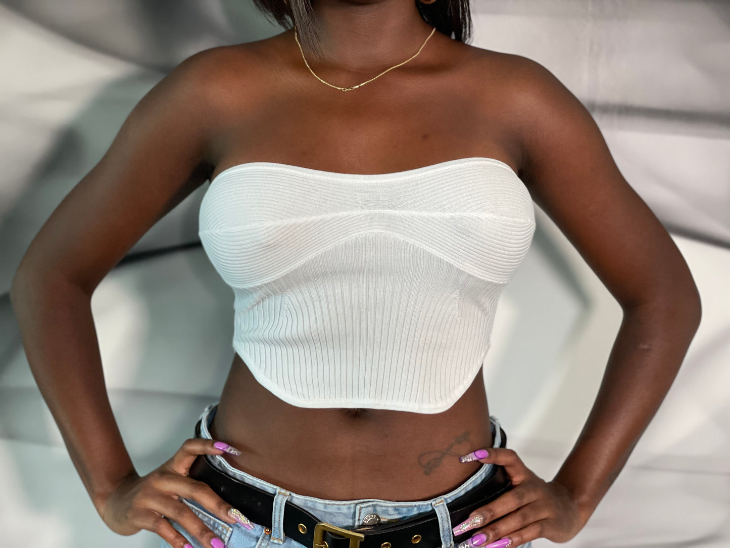 Geegee Asymmetry Crop Top