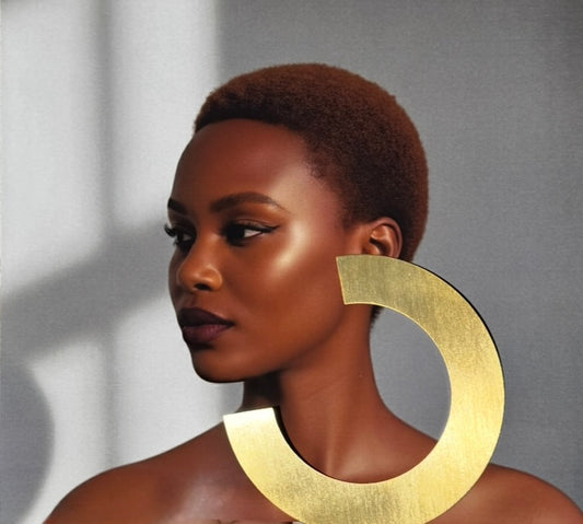 Gold Muse Large Metallic Earrings