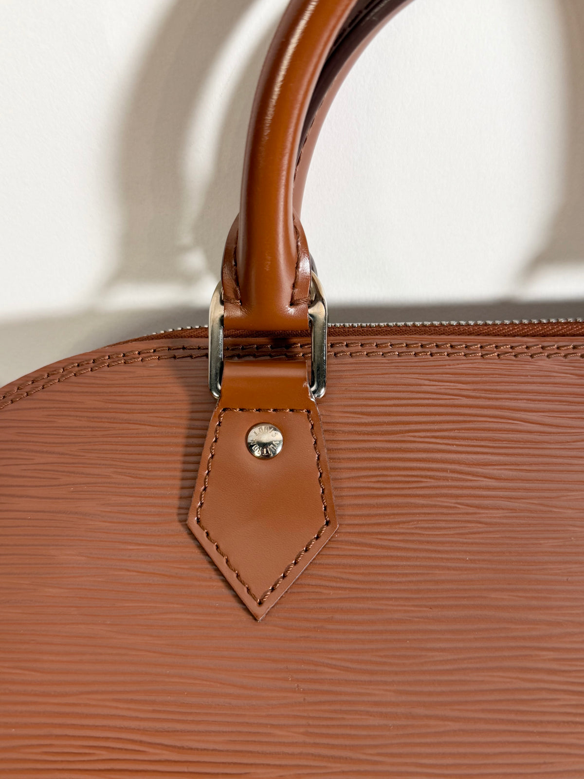 Louis Vuitton Epi Leather Alma PM Bag in Kenyan Brown with Silver Hardware