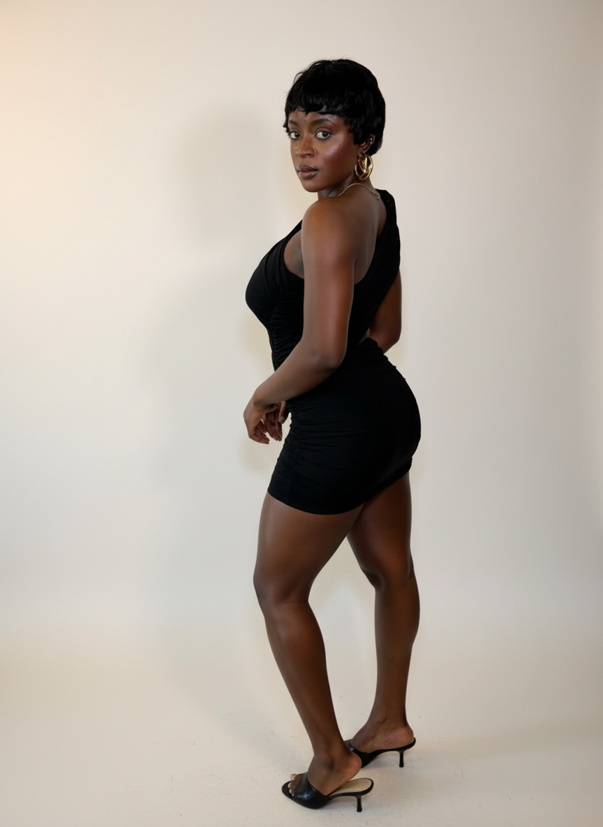 Cut Out Off Shoulder Mesh Dress